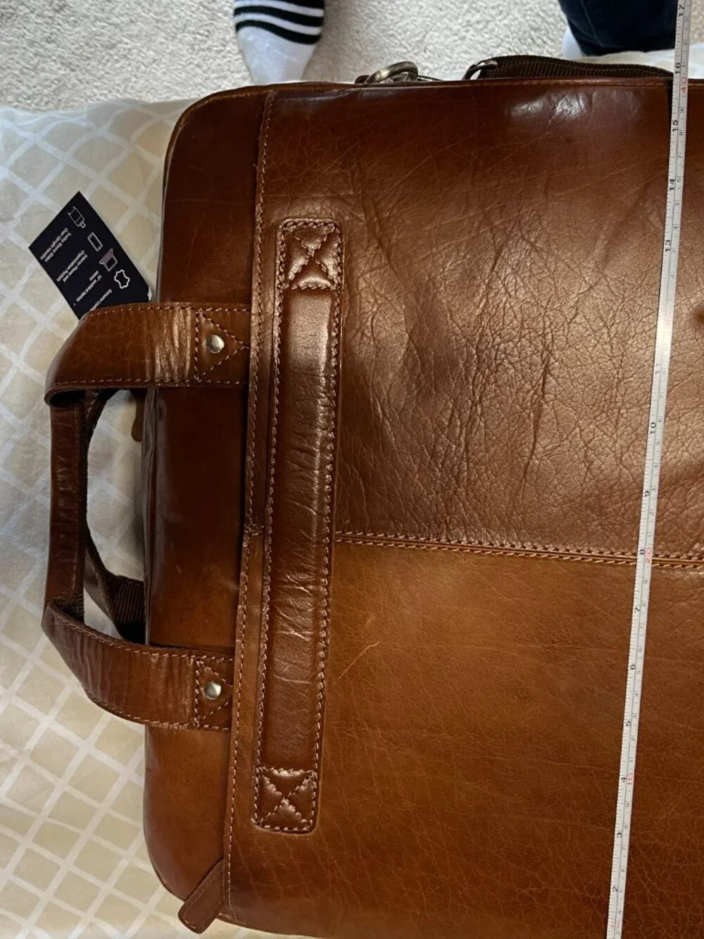 Chaps Leather Travel Bag / Extra Large Briefcase Mens (NWT)